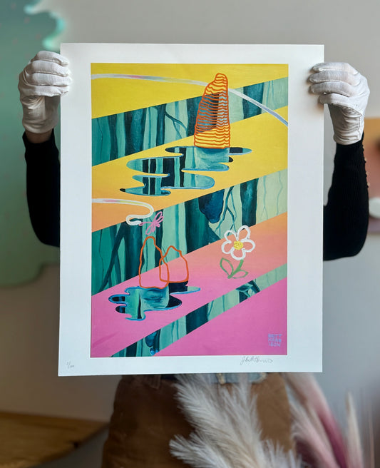 A Buzzing Over Still Waters Print